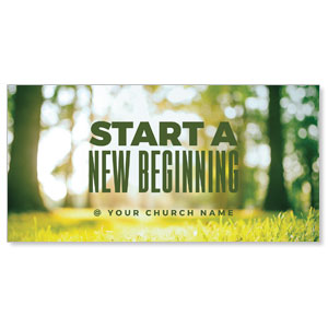 Start New Beginning Green 11" x 5.5" Oversized Postcards