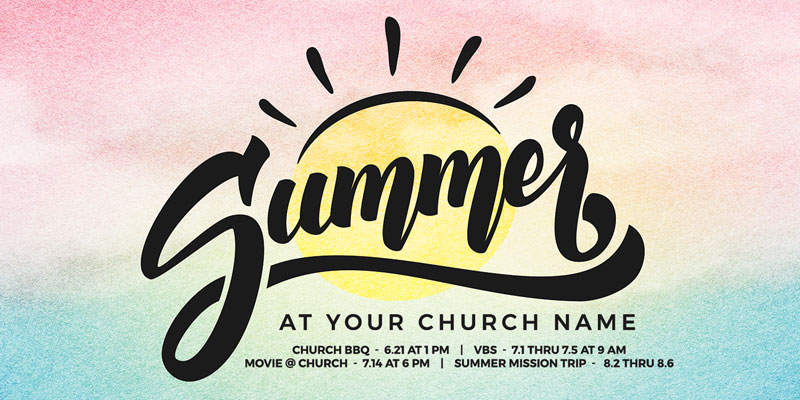Church Postcards, Summer - General, Summer Sun, 5.5 x 11