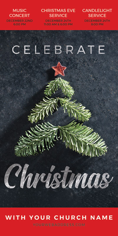 Church Postcards, Christmas, Christmas Sprig Tree, 5.5 x 11