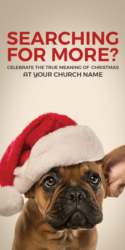 Church Postcards, Christmas, Santa Hat Puppy, 5.5 x 11