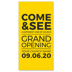 Yellow Grand Opening 11" x 5.5" Oversized Postcards