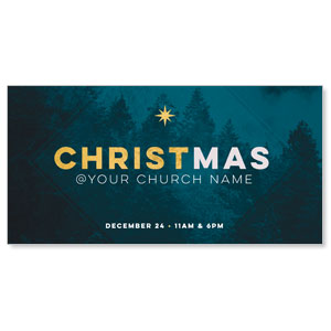Christmas Teal Trees 11" x 5.5" Oversized Postcards