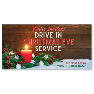 Drive In Christmas Candle 11" x 5.5" Oversized Postcards