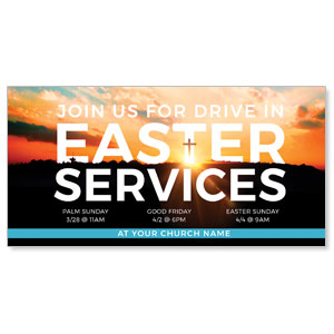 Drive In Easter Services 11" x 5.5" Oversized Postcards