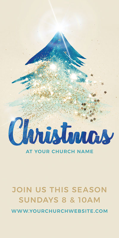 Church Postcards, Christmas, Christmas Sparkle Tree, 5.5 x 11