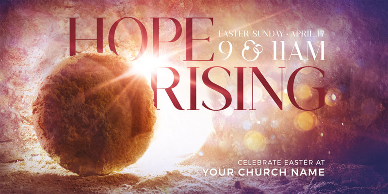 Church Postcards, Easter, Hope Rising, 5.5 x 11