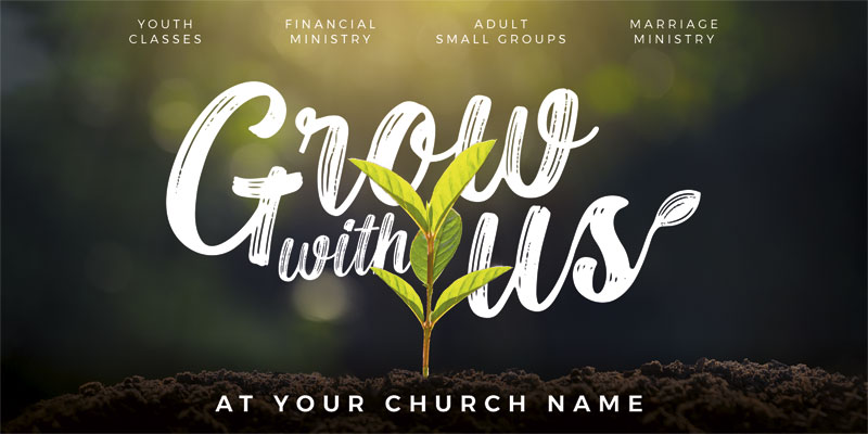 Church Postcards, You're Invited, Grow With Us Plant, 5.5 x 11