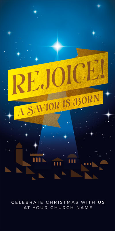 Church Postcards, Christmas, Rejoice Savior, 5.5 x 11
