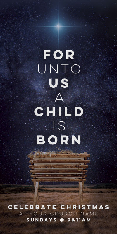 Church Postcards, Christmas, A Child Is Born, 5.5 x 11