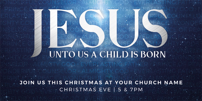 Church Postcards, Christmas, Jesus Unto Us, 5.5 x 11
