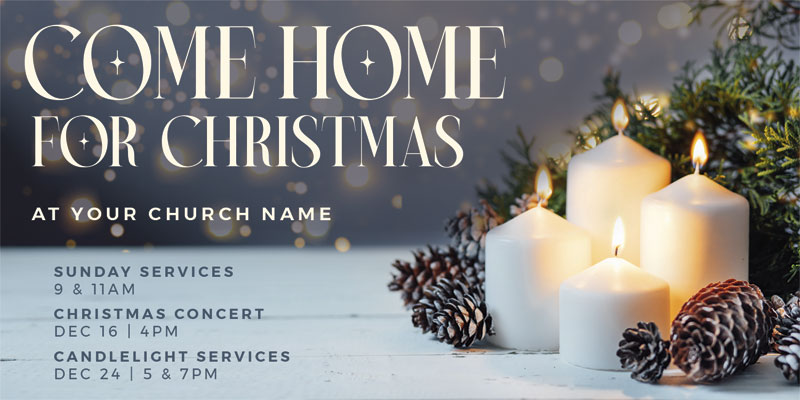 Church Postcards, Christmas, Come Home for Christmas, 5.5 x 11