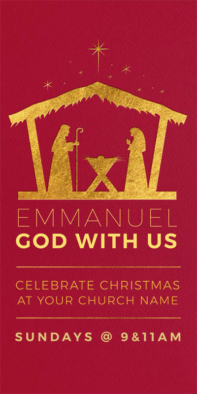 Church Postcards, Christmas, Emmanuel God with Us, 5.5 x 11