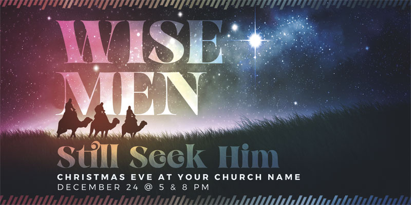 Church Postcards, Christmas, Wise Men Seek Him, 5.5 x 11