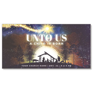 Unto Us 11" x 5.5" Oversized Postcards