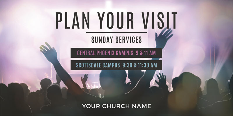 Church Postcards, You're Invited, Plan Your Visit Crowd, 5.5 x 11