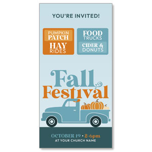 Fall Festival Truck 11" x 5.5" Oversized Postcards