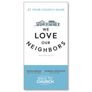 Back to Church We Love Our Neighbors 11" x 5.5" Oversized Postcards