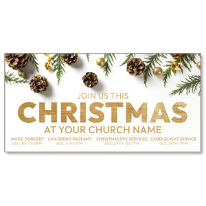 Join Us Christmas Pinecones 11" x 5.5" Oversized Postcards