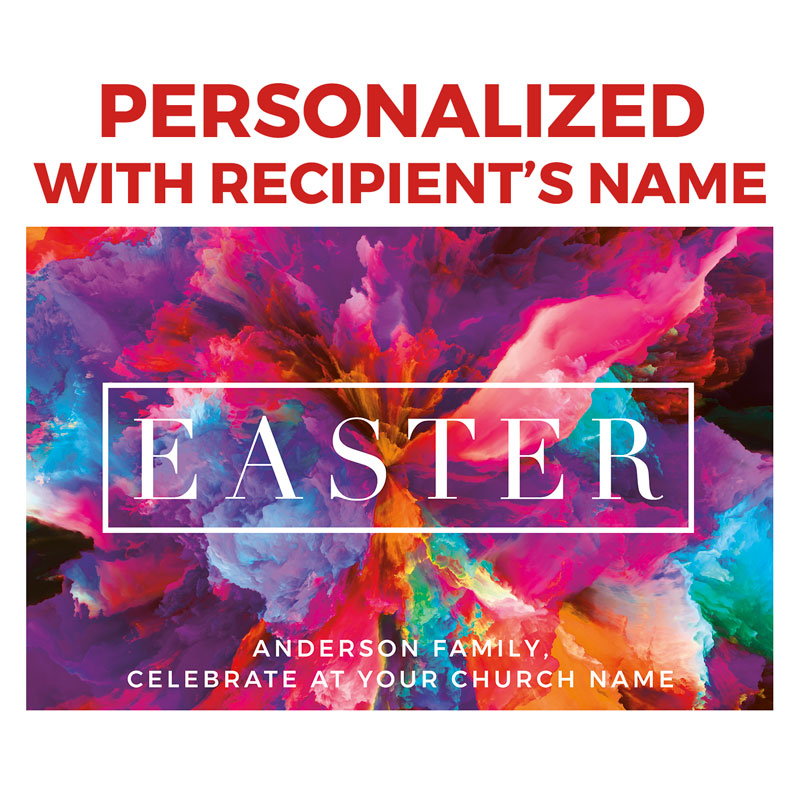 Church Postcards, Easter, Easter Color Smoke (Personalized), 5.5 X 8.5