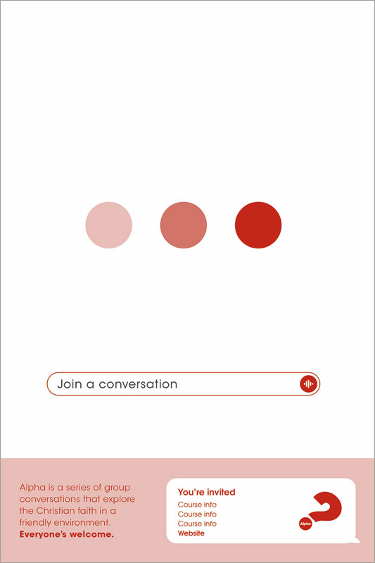Posters, Alpha Join A Conversation White, 12 x 18