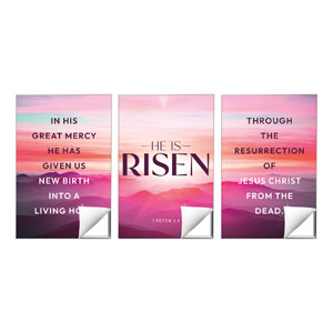 Risen Pink Sunrise Triptych 24 x 36 Quick Change Art