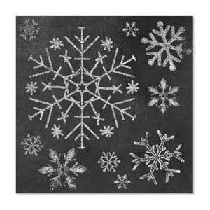 Mod Chalk Snowflakes 23" x 23" Rigid Wall Art
