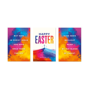 Colorful Easter Crosses Triptych 23" x 34.5" Rigid Wall Art