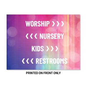 Colorful Lights Directional 23" x 17.25" Rigid Sign