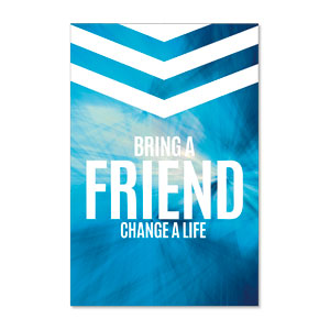 Chevron Blue Bring A Friend 23" x 34.5" Rigid Sign