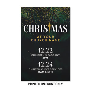 Green Pine Christmas 23" x 34.5" Rigid Sign