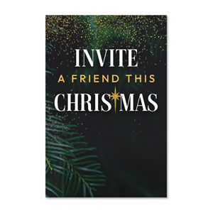 Green Pine Christmas Invite A Friend 23" x 34.5" Rigid Sign