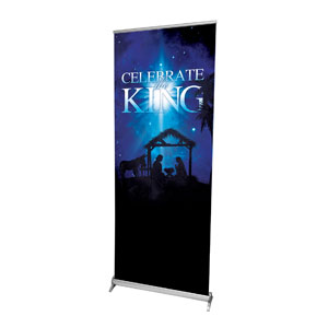 Celebrate the King 2'7" x 6'7"  Vinyl Banner