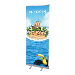 Shipwrecked Check In 2'7" x 6'7"  Vinyl Banner