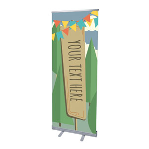 Woodland Friends Your Text Here 2'7" x 6'7"  Vinyl Banner