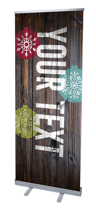Banners, Christmas, Dark Wood Christmas Ornaments Your Text, 2'7 x 6'7
