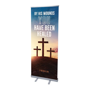 Easter Hope Outline Scripture 2'7" x 6'7"  Vinyl Banner