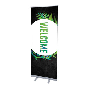 Easter Palm Crown Welcome 2'7" x 6'7"  Vinyl Banner