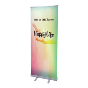 Happy Life 2'7" x 6'7"  Vinyl Banner
