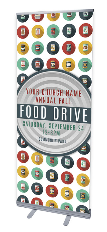 Banners, Fall - General, Food Drive Can, 2'7 x 6'7