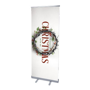 Christmas Crown Wreath 2'7" x 6'7"  Vinyl Banner