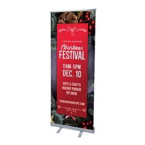 Christmas Festival Invite 2'7" x 6'7"  Vinyl Banner