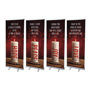 Christmas Is Candle Set 2'7" x 6'7"  Vinyl Banner