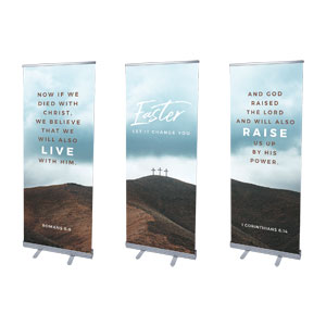 Easter Let It Change You Triptych 2'7" x 6'7"  Vinyl Banner