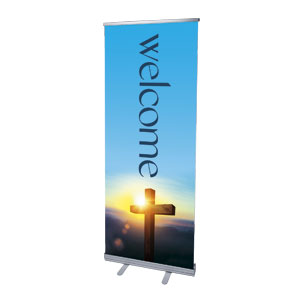 Easter Cross Sunburst 2'7" x 6'7"  Vinyl Banner