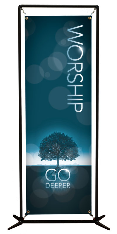 Banners, Ministry, Deeper Roots Worship Vertical, 2' x 6'