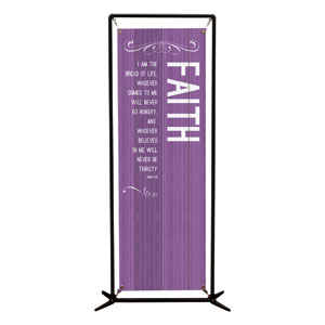 Painted Wood Faith 2' x 6' Banner