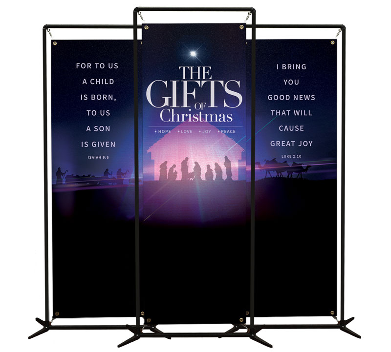 Banners, Christmas, The Gifts of Christmas Advent, 2' x 6'