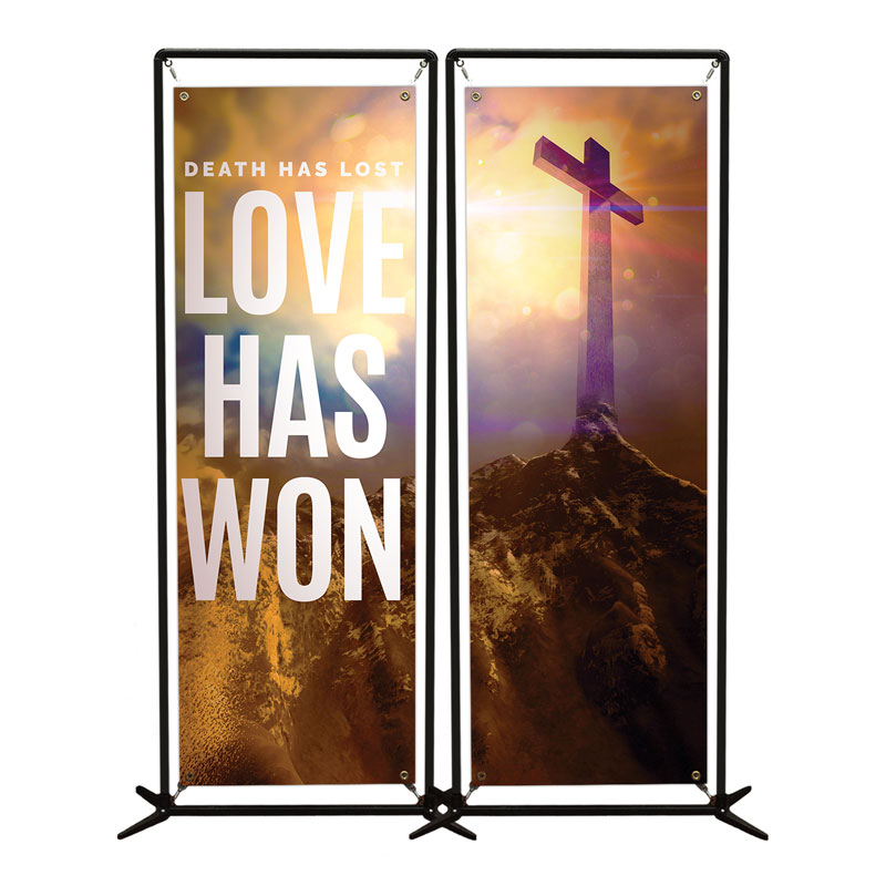 Banners, Easter, Love Has Won Pair, 2' x 6'