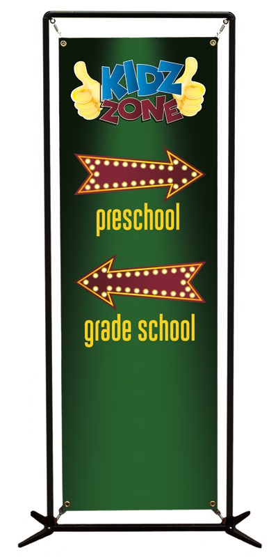 Banners, Children's Ministry, Marquee Directional, 2' x 6'