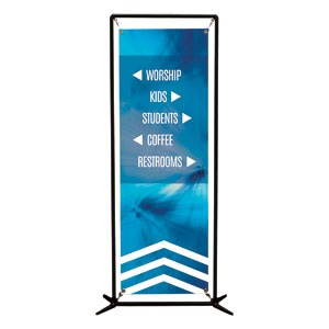 Chevron Welcome Blue Directional 2' x 6' Banner